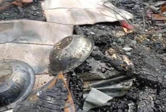 Amid rain on Friday massive Fire engulfed a shop in Aralia area of Sonamura Amid rain on Friday massive Fire engulfed a shop in Aralia area of Sonamura